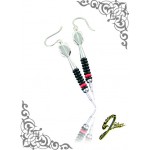 J Sliver Darts In Jewel Ear Ring Black & Red