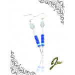J Sliver Darts In Jewel Ear Ring Double Blue