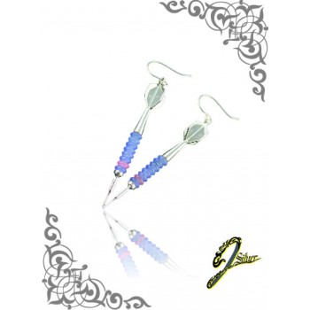 J Sliver Darts In Jewel Ear Ring Pink & Purple