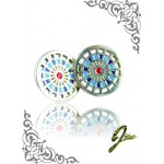 J Sliver Darts Board Ear Ring Double Blue