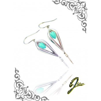 J Sliver Jewel Darts Ear Ring Blue