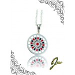 J Sliver Darts Board Pendant Black & Red