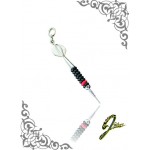 J Sliver Darts In Jewel Pendant Small Black & Red