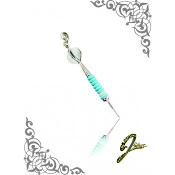 J Sliver Darts In Jewel Pendant Small Light Blue & White