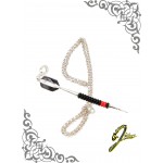 J Sliver Darts In Jewel Pendant Giant Black & Red