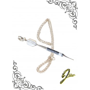 J Sliver Darts In Jewel Pendant Giant Slive & White