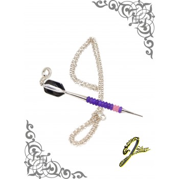 J Sliver Darts In Jewel Pendant Giant Pink & Purple